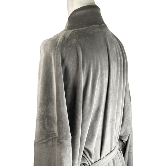 SKIMS Size Med Velour Long Wrap Robe Gray Belted Soft Plush Lounge Pockets - Picture 8 of 12